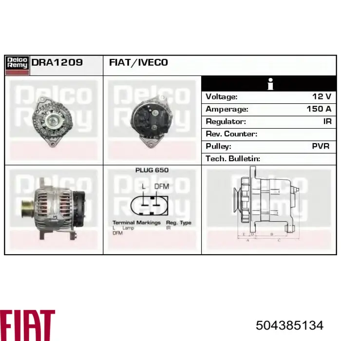 Alternador del motor Fiat/Alfa/Lancia 504385134 precio, desde 90,02 EUR