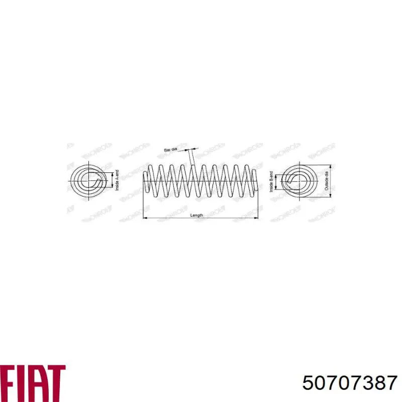 50707387 Fiat/Alfa/Lancia muelle de suspensión eje delantero