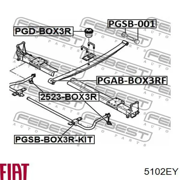 5102EY Fiat/Alfa/Lancia ballesta trasera