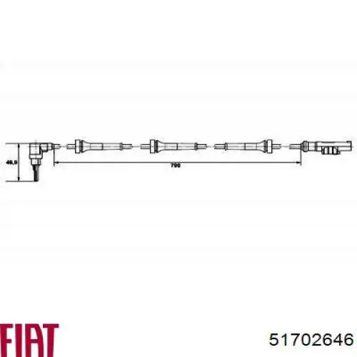 0051702646 Fiat/Alfa/Lancia sensor abs trasero izquierdo