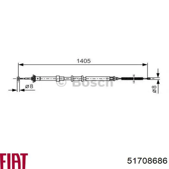 Cable de freno de mano trasero izquierdo Fiat/Alfa/Lancia 51708686 precio, desde 17,25 EUR