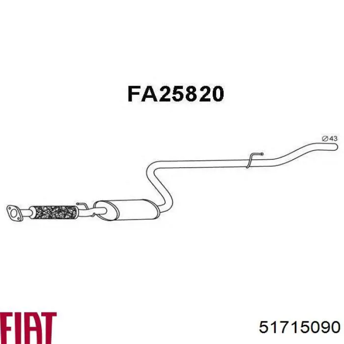 51715090 Fiat/Alfa/Lancia silenciador del medio