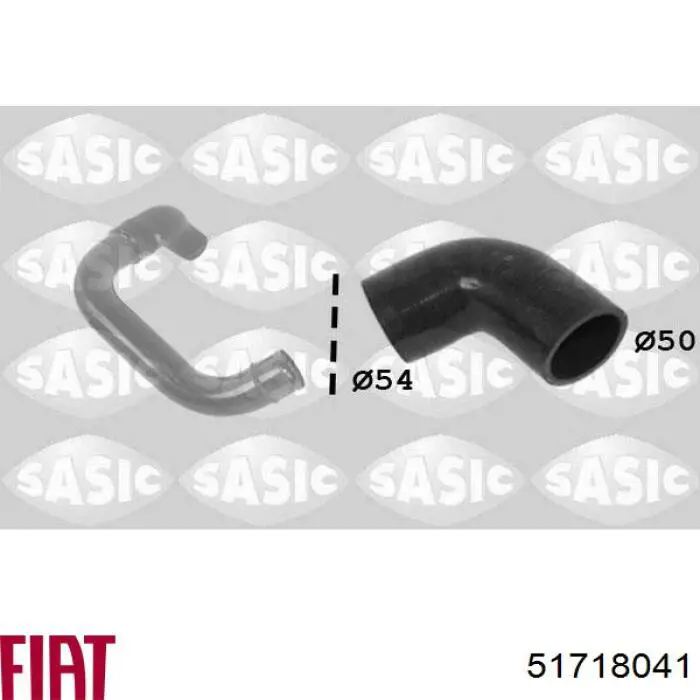 51718041 Fiat/Alfa/Lancia tubo flexible de aire de sobrealimentación inferior