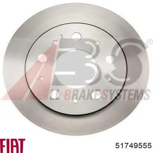 Disco de freno trasero 51749555 Fiat/Alfa/Lancia