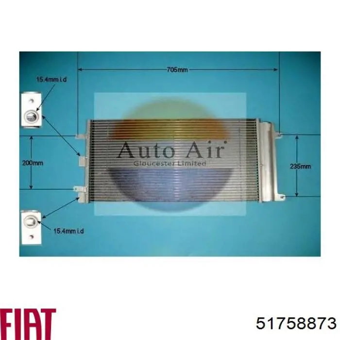 51758873 Fiat/Alfa/Lancia condensador aire acondicionado