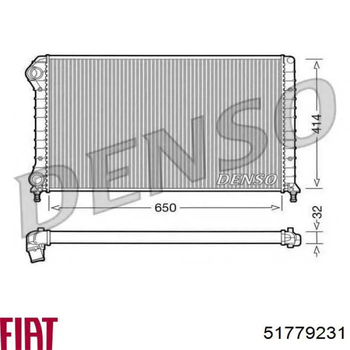 51779231 Fiat/Alfa/Lancia Radiador refrigeración del motor