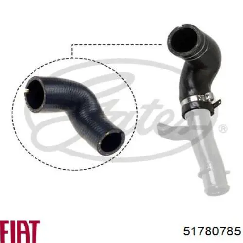 51780785 Fiat/Alfa/Lancia tubo flexible de aire de sobrealimentación derecho