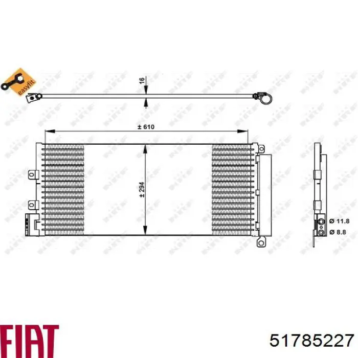 Aire acondicionado capacitor Fiat/Alfa/Lancia 51785227 precio, desde 73,19 EUR