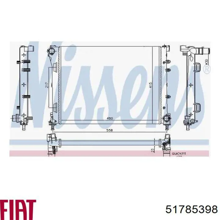 51785398 Fiat/Alfa/Lancia radiador refrigeración del motor