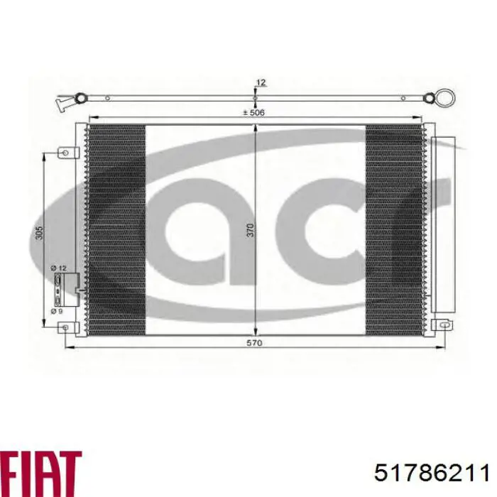 51786211 Fiat/Alfa/Lancia condensador aire acondicionado