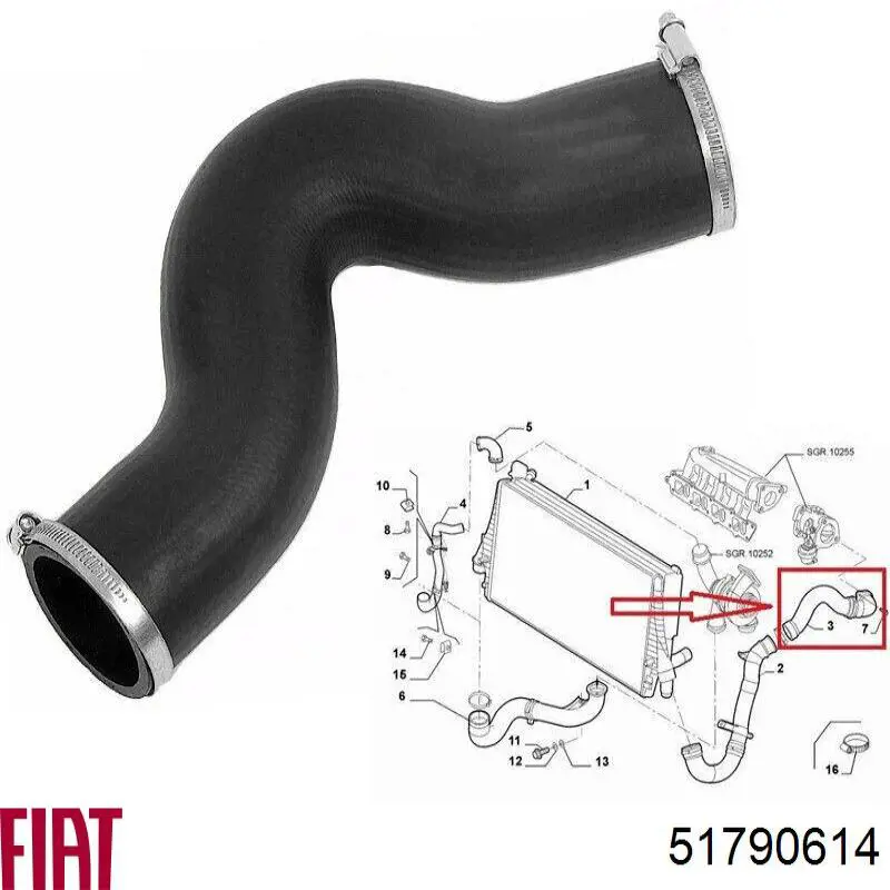 Tubo intercooler 09895 Metalcaucho