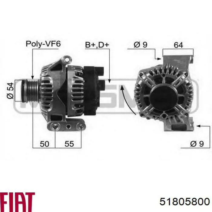 Alternador del motor Fiat/Alfa/Lancia 51805800 precio, desde 144,75 EUR
