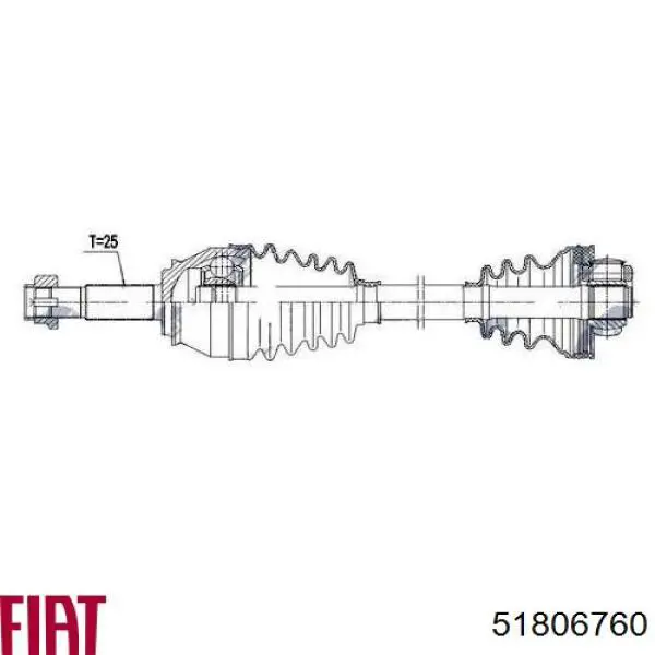 Semieje delantero derecho Fiat/Alfa/Lancia 51806760 precio, desde 72,00 EUR