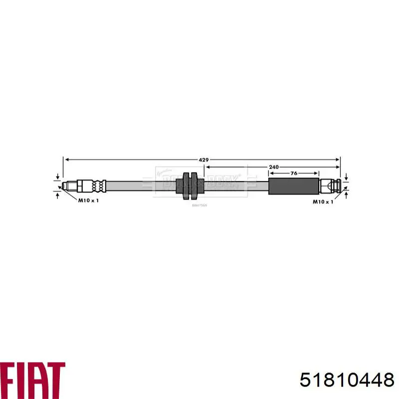 51810448 Fiat/Alfa/Lancia tubo flexible de frenos trasero