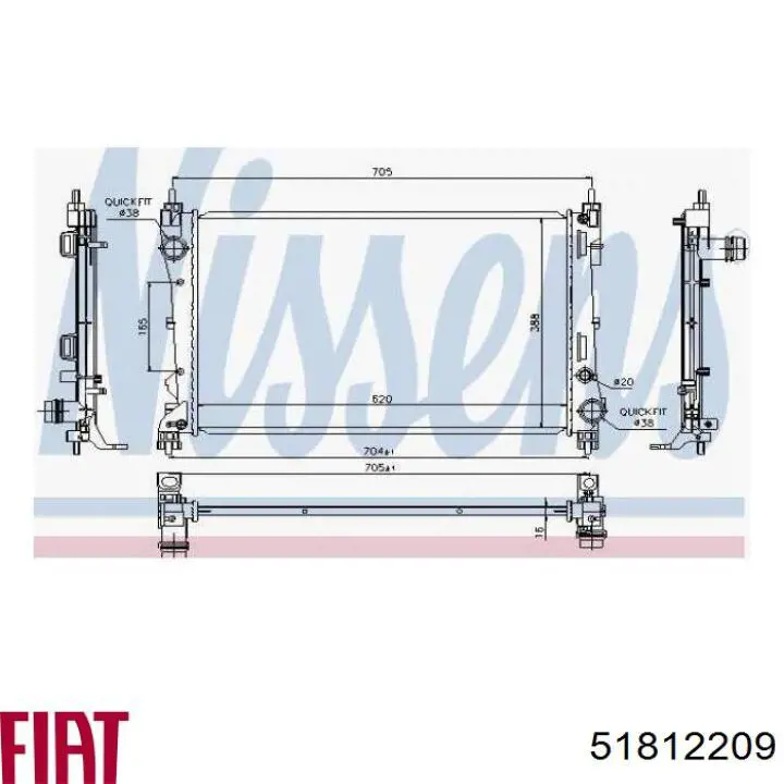 51812209 Fiat/Alfa/Lancia Refrigeración del motor