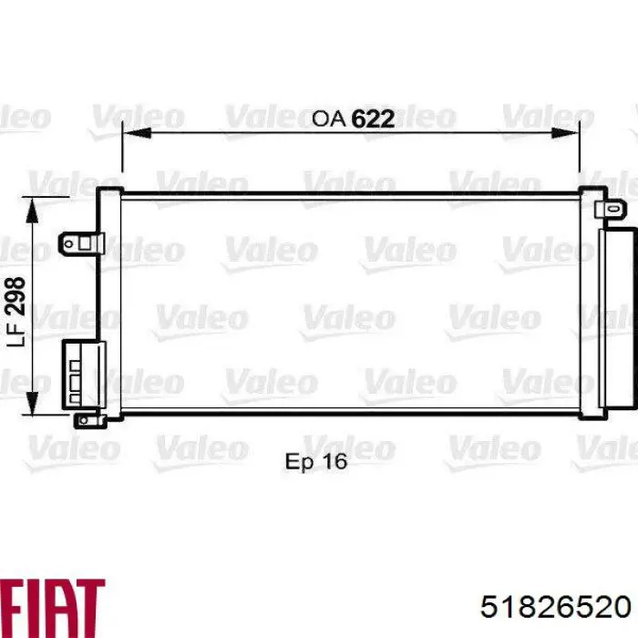51826520 Fiat/Alfa/Lancia Radiador de aire acondicionado