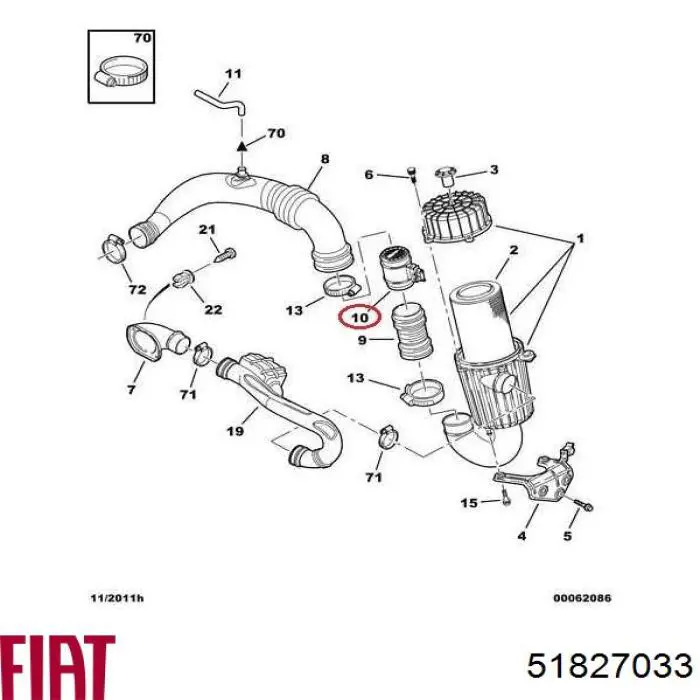 Medidor de flujo de aire Fiat/Alfa/Lancia 51827033 precio, desde 81,31 EUR