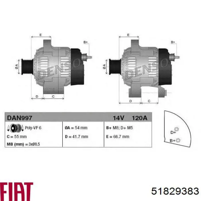 51829383 Fiat/Alfa/Lancia alternador