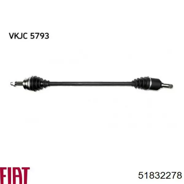 Comprar 51832278 Fiat/Alfa/Lancia Semieje delantero derecho