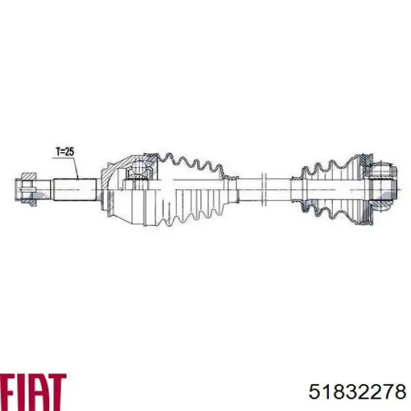 Semieje delantero derecho Fiat/Alfa/Lancia 51832278 precio, desde 63,89 EUR