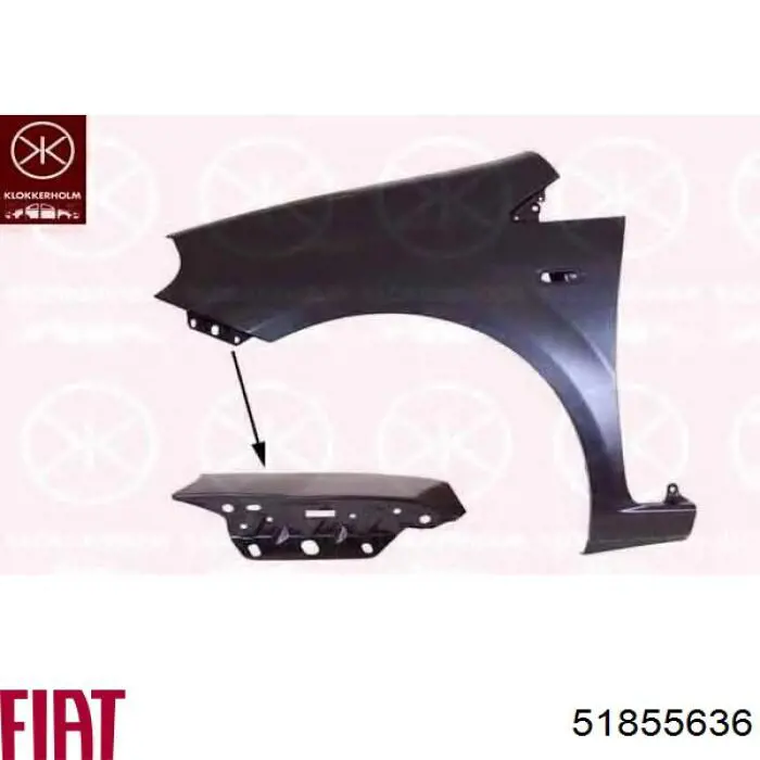 Aleta delantera izquierda Fiat/Alfa/Lancia 51855636 precio, desde 93,31 EUR