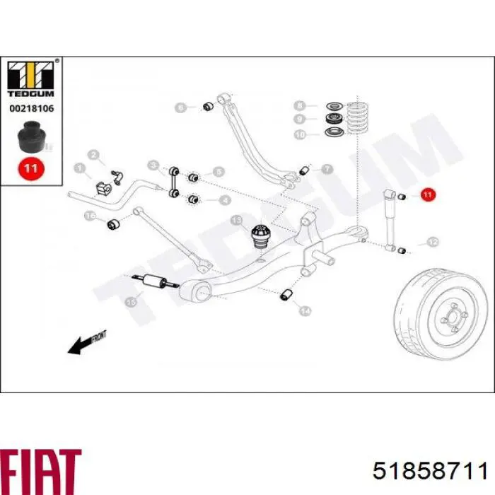 51858711 Fiat/Alfa/Lancia amortiguador trasero
