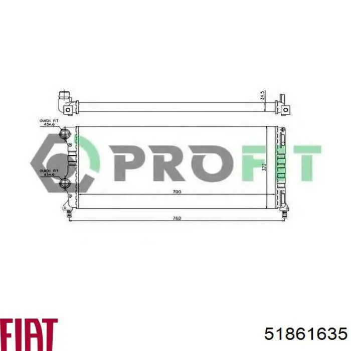 Comprar 51861635 Fiat/Alfa/Lancia Radiador de auto