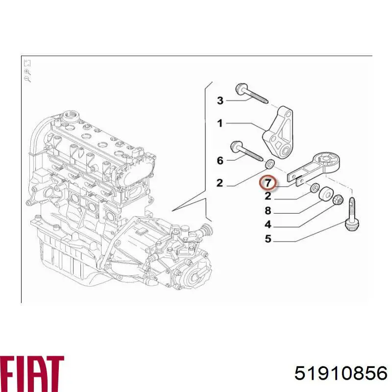 51910856 Fiat/Alfa/Lancia soporte de motor trasero