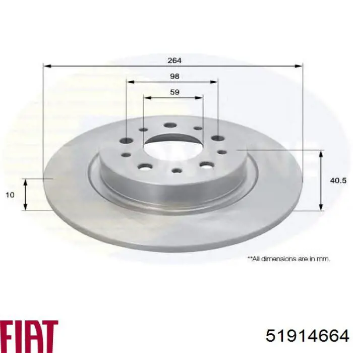 Disco de freno trasero Fiat/Alfa/Lancia 51914664 precio, desde 36,89 EUR