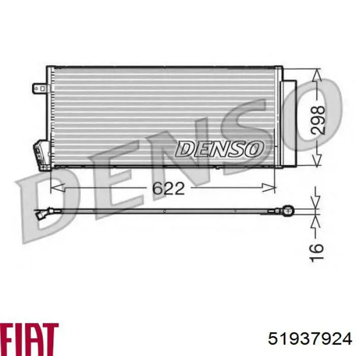Condensador aire acondicionado 51937924 Fiat/Alfa/Lancia
