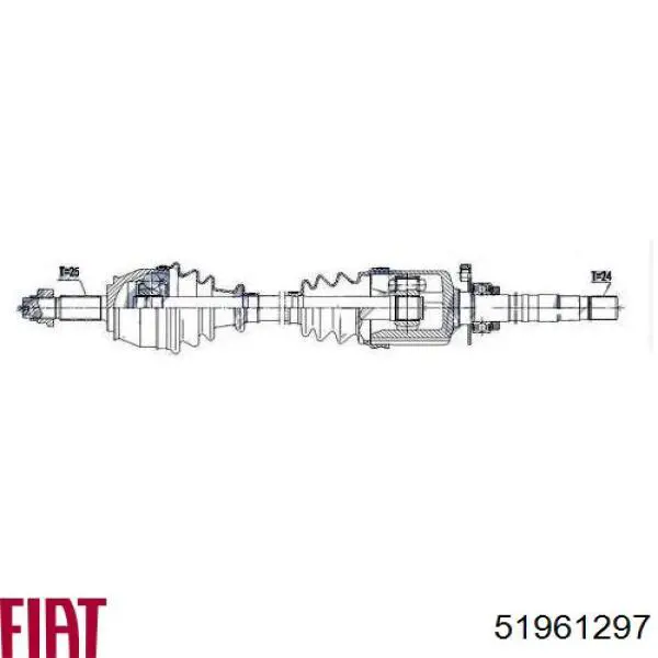 51961297 Fiat/Alfa/Lancia Semieje delantero izquierdo