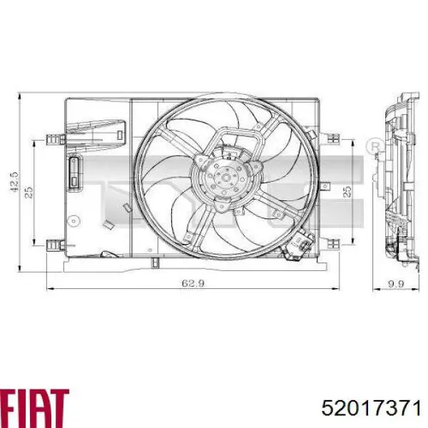 52017371 Fiat/Alfa/Lancia Ventilador de refrigeración del motor