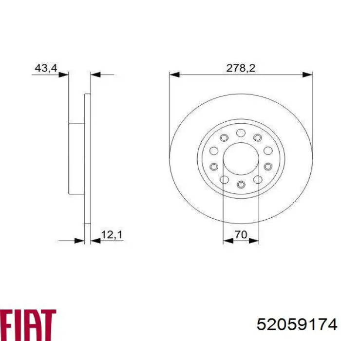 52059174 Fiat/Alfa/Lancia disco de freno trasero