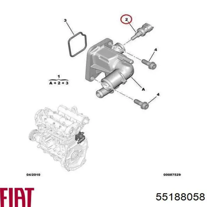 55188058 Fiat/Alfa/Lancia sensor de temperatura del refrigerante