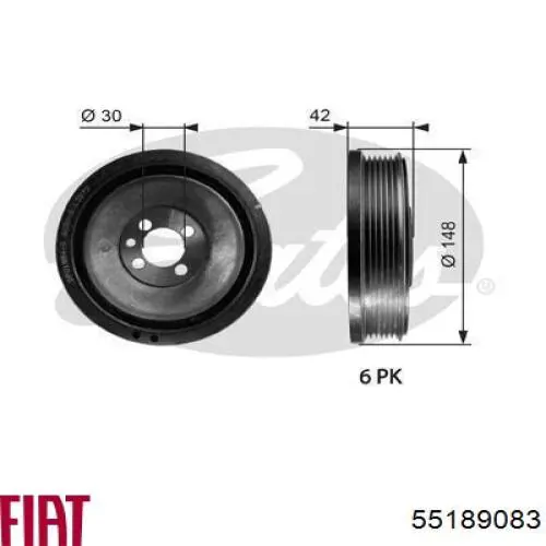 Polea del cigüeñal Fiat/Alfa/Lancia 55189083 precio, desde 58,46 EUR