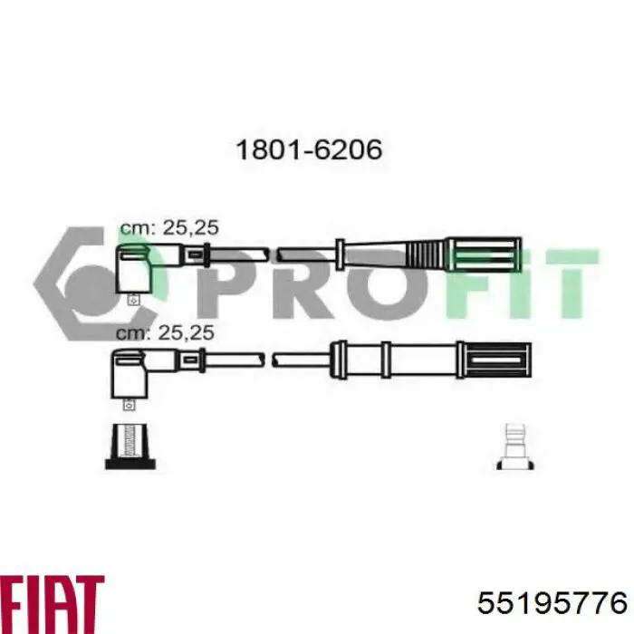 Cable de encendido, cilindro №2, 3 para Fiat Punto (199)