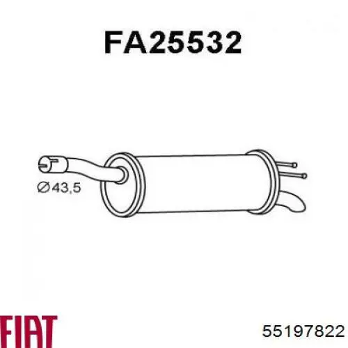 Silenciador trasero Fiat/Alfa/Lancia 55197822 precio, desde 84,58 EUR