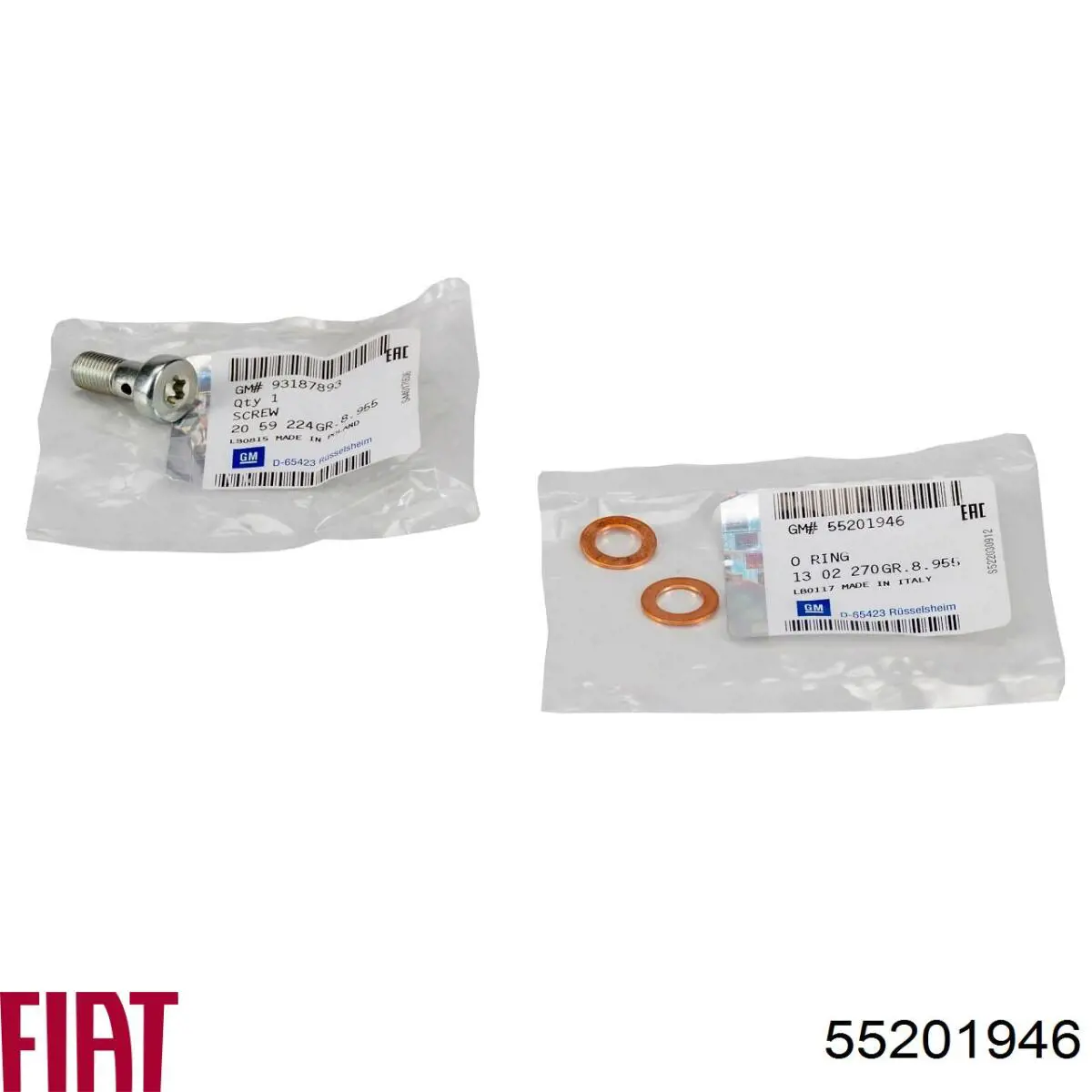 Junta de la manguera de alimentación de aceite al turbocompresor Fiat/Alfa/Lancia 55201946 precio, desde 0,39 EUR