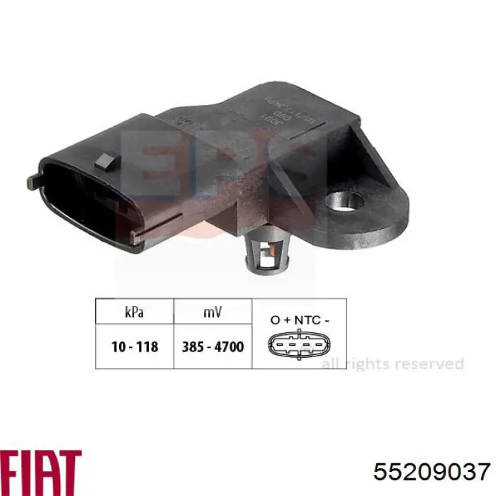 Sensor de presión del aire de admisión Fiat/Alfa/Lancia 55209037 precio, desde 29,53 EUR