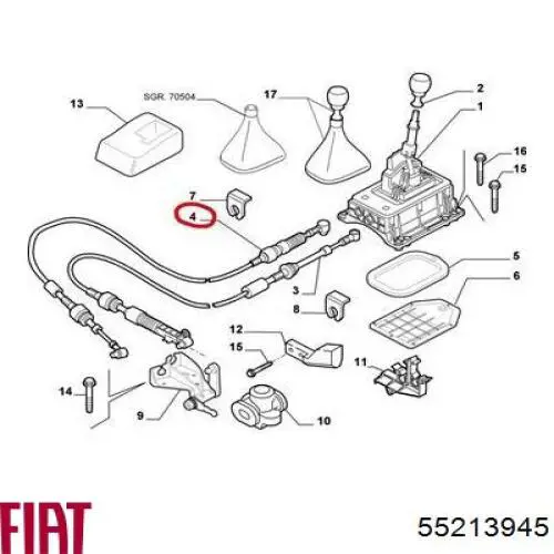 55213945 Fiat/Alfa/Lancia cables de accionamiento, caja de cambios