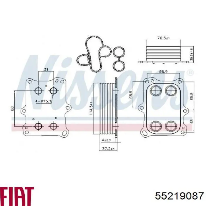 Comprar 55219087 Fiat/Alfa/Lancia Radiador de aceite debajo del filtro