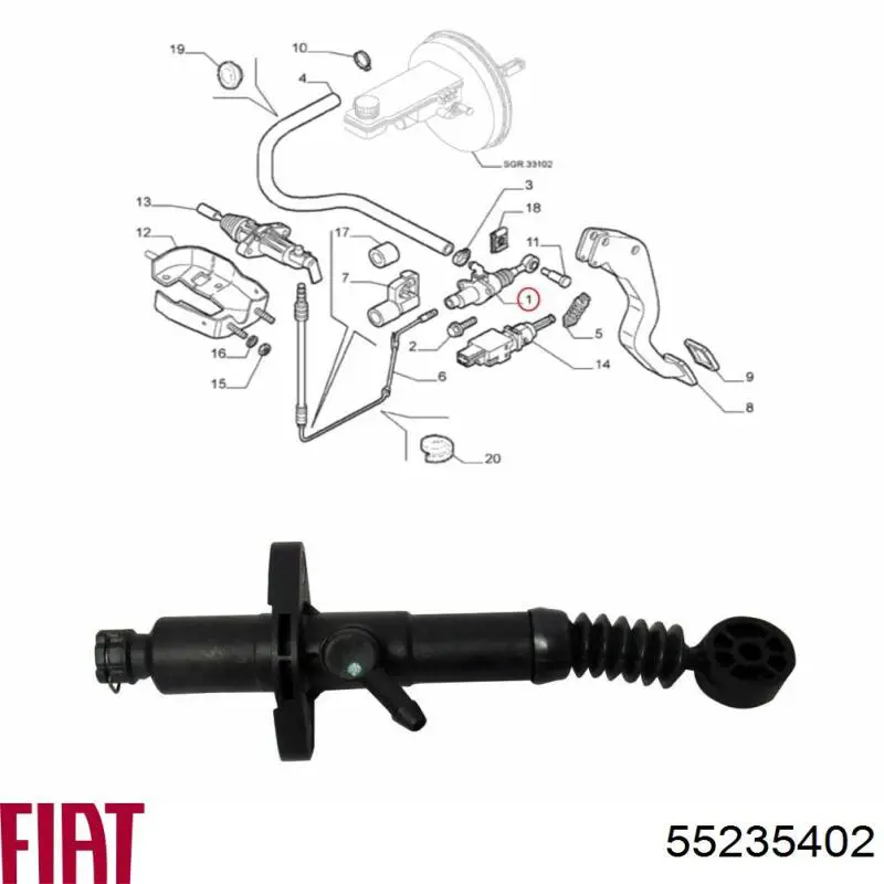 55235402 Fiat/Alfa/Lancia Cilindro maestro de clutch