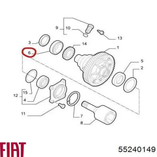 55240149 Fiat/Alfa/Lancia sello de aceite transmision automatica