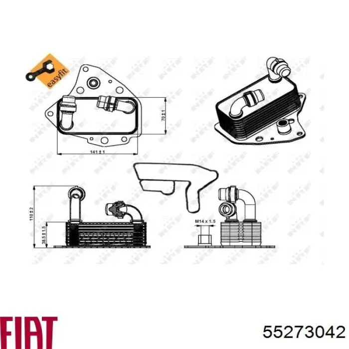 Portafiltro de aceite Fiat/Alfa/Lancia 55273042