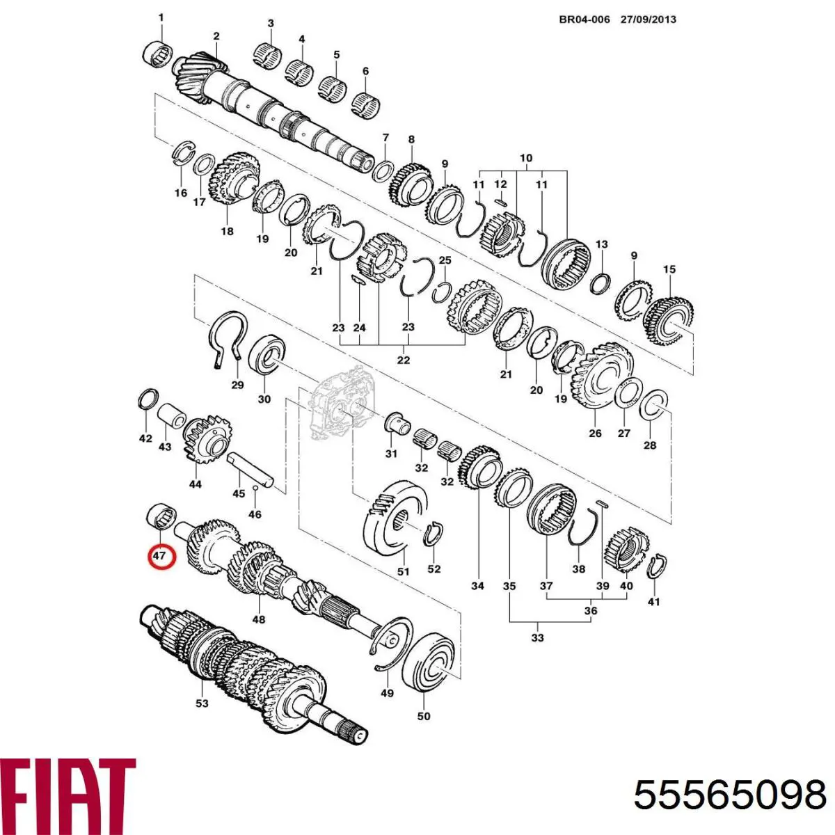 55565098 Peugeot/Citroen Cojinete de la transmisión