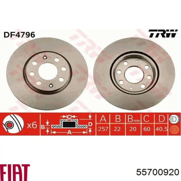 Frenos delanteros Fiat/Alfa/Lancia 55700920 precio, desde 27,50 EUR