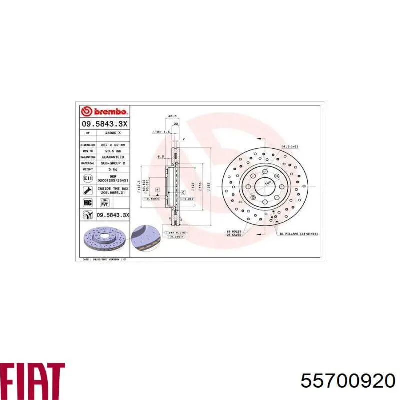 55700920 Fiat/Alfa/Lancia Discos