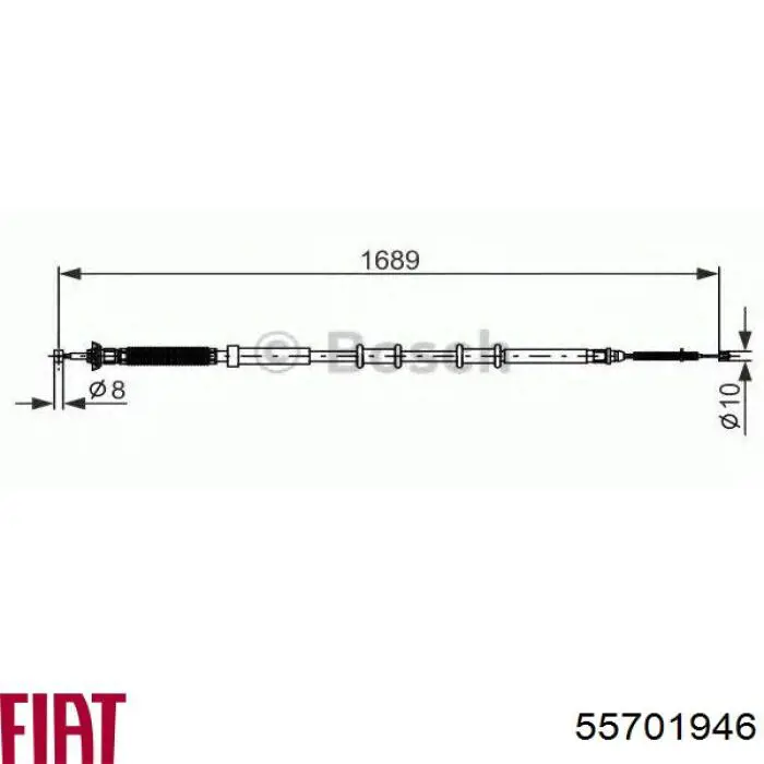 55701946 Fiat/Alfa/Lancia cable de freno de mano trasero derecho