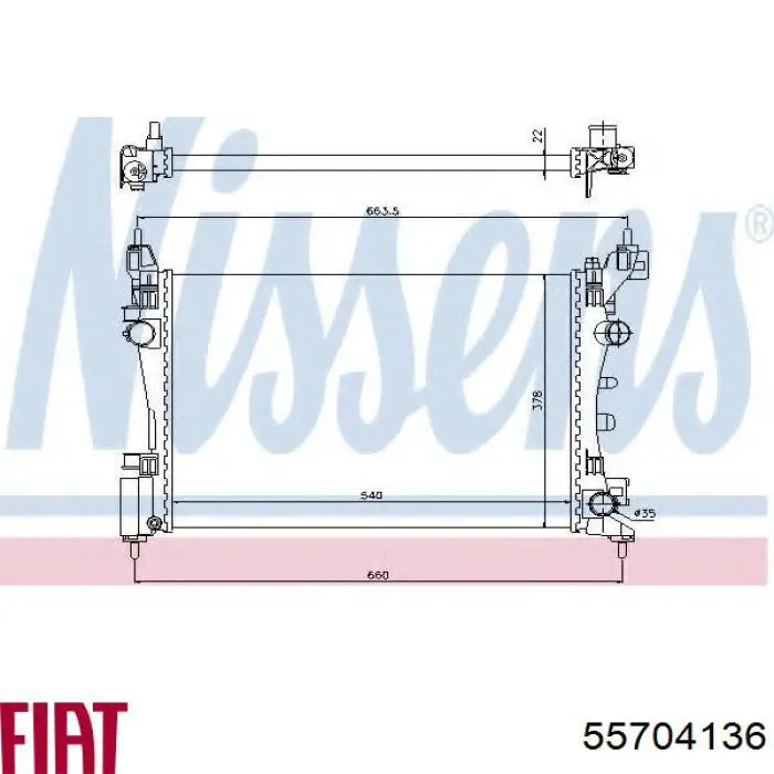 Radiador 55704136 Fiat/Alfa/Lancia