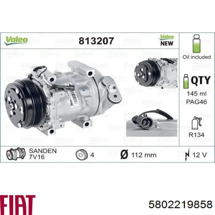 Compresor ac Fiat/Alfa/Lancia 5802219858 precio, desde 267,29 EUR